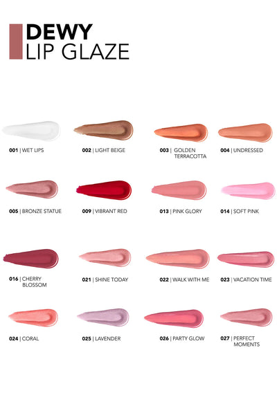 Flormar Dewy Lip Glaze 001 Wet Lips doku yakın çekim
