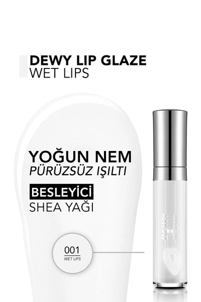 Flormar Dewy Lip Glaze Nemlendirici Yarı Transparan Dudak Parlatıcısı – 001 Wet Lips