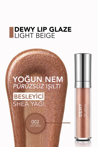 Flormar Dewy Lip Glaze Nemlendirici Yarı Transparan Dudak Parlatıcısı – 002 Light Beige