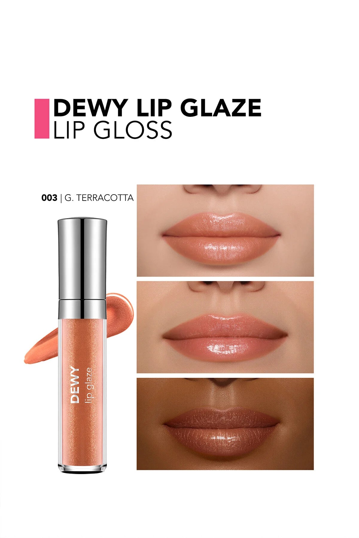 Flormar Dewy Lip Glaze Nemlendirici Yarı Transparan Dudak Parlatıcısı – 003 Golden Terracotta
