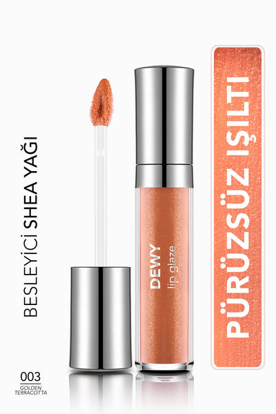 Flormar Dewy Lip Glaze Nemlendirici Yarı Transparan Dudak Parlatıcısı – 003 Golden Terracotta
