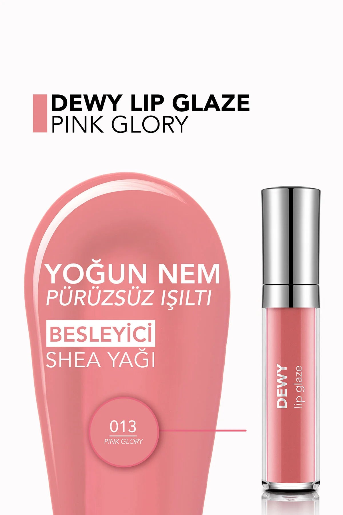 Flormar Dewy Lip Glaze Nemlendirici Yarı Transparan Dudak Parlatıcısı – 013 Pink Glory