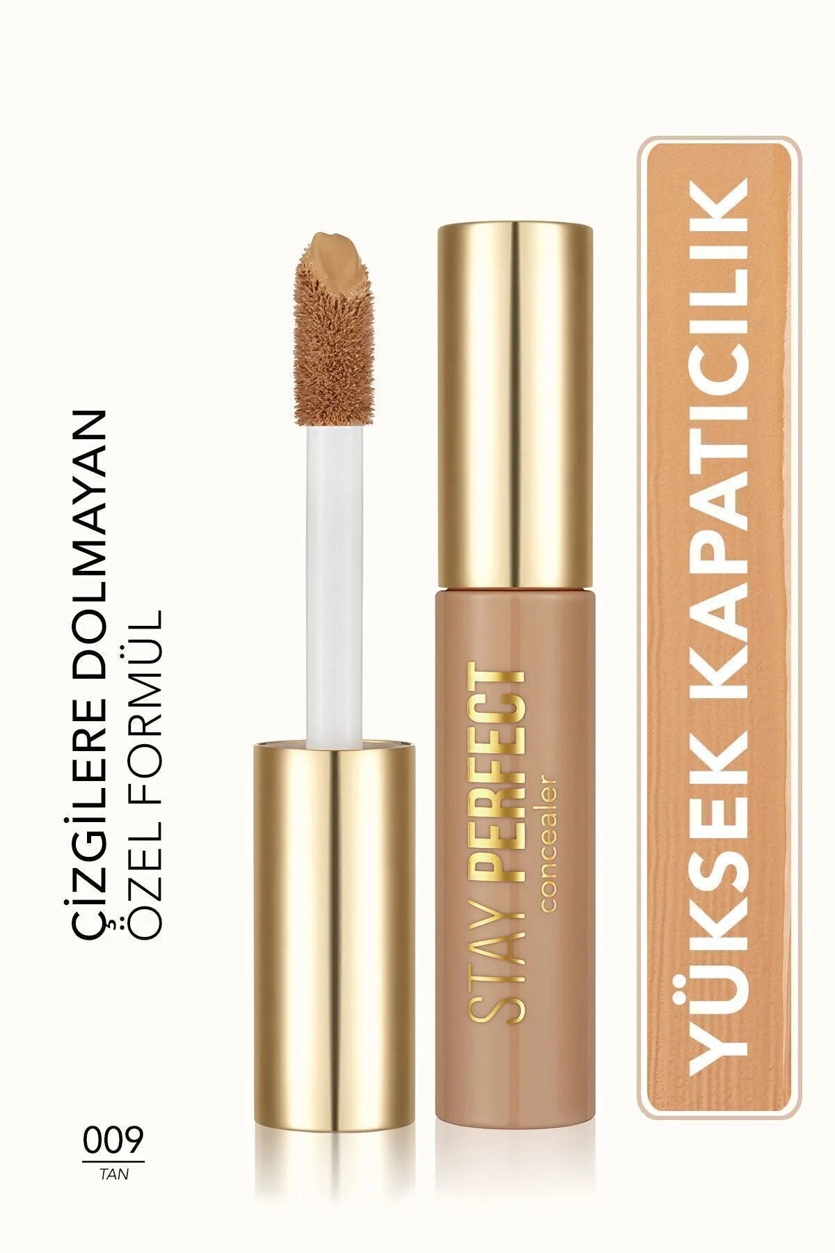 Flormar Stay Perfect Yüksek Pigmentli & Yarı Mat Bitişli Likit Kapatıcı – 009 Tan