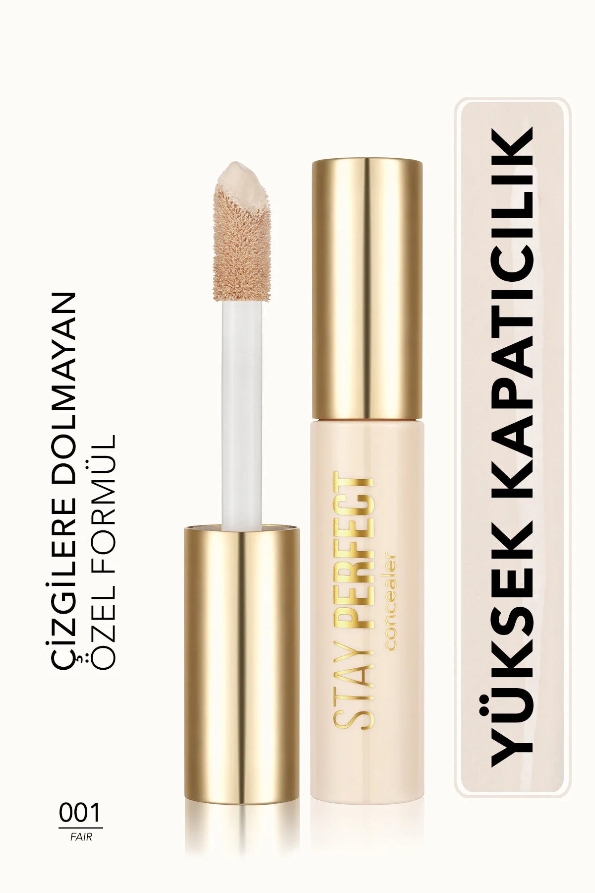 Flormar Stay Perfect Yüksek Pigmentli & Yarı Mat Bitişli Likit Kapatıcı – 001 Fair