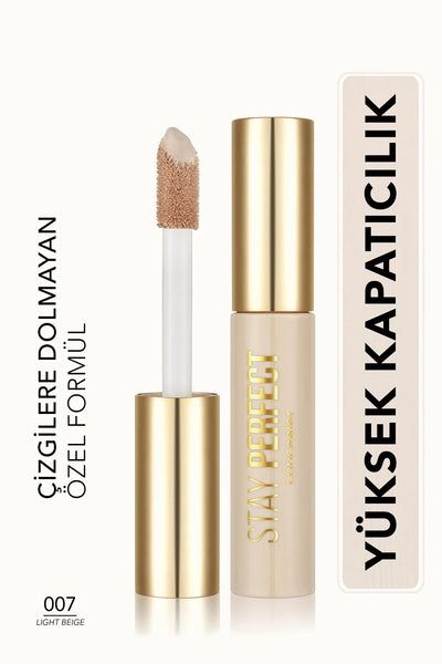 Flormar Stay Perfect Yüksek Pigmentli & Yarı Mat Bitişli Likit Kapatıcı – 007 Light Beige
