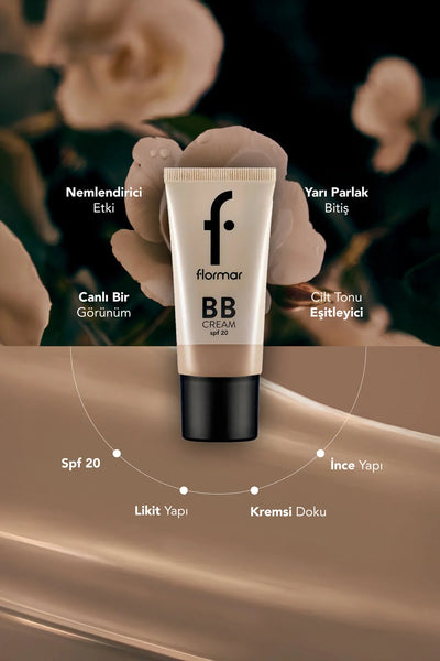 Flormar Doğal Bitişli SPF20 BB Krem – 002 Fair Light