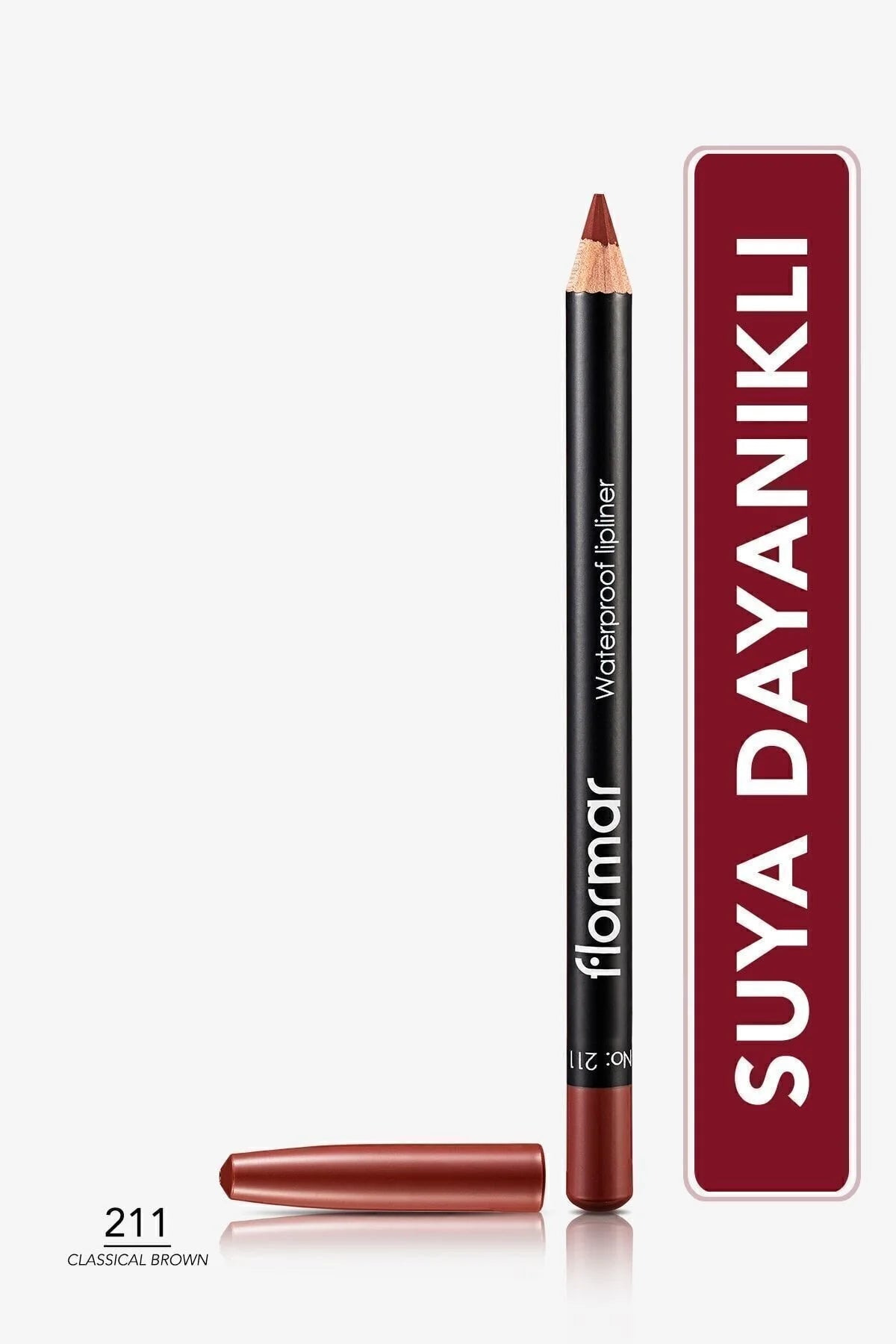 Flormar Suya Dayanıklı Dudak Kalemi – Waterproof Lipliner 211 Classical Brown