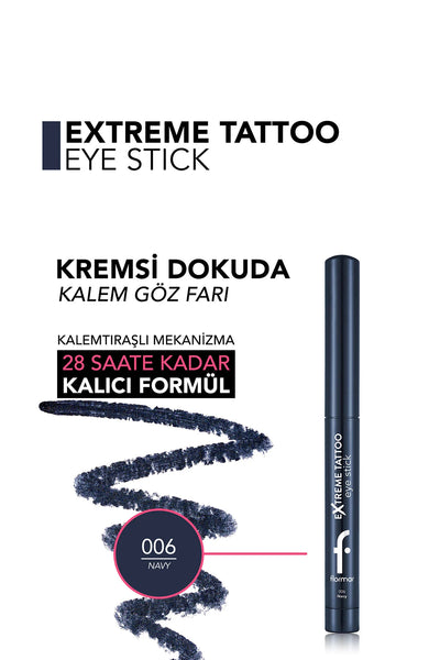 Flormar Extreme Tattoo Kalemtıraşlı Jel Göz Kalemi & Far Stick ürün detay görseli