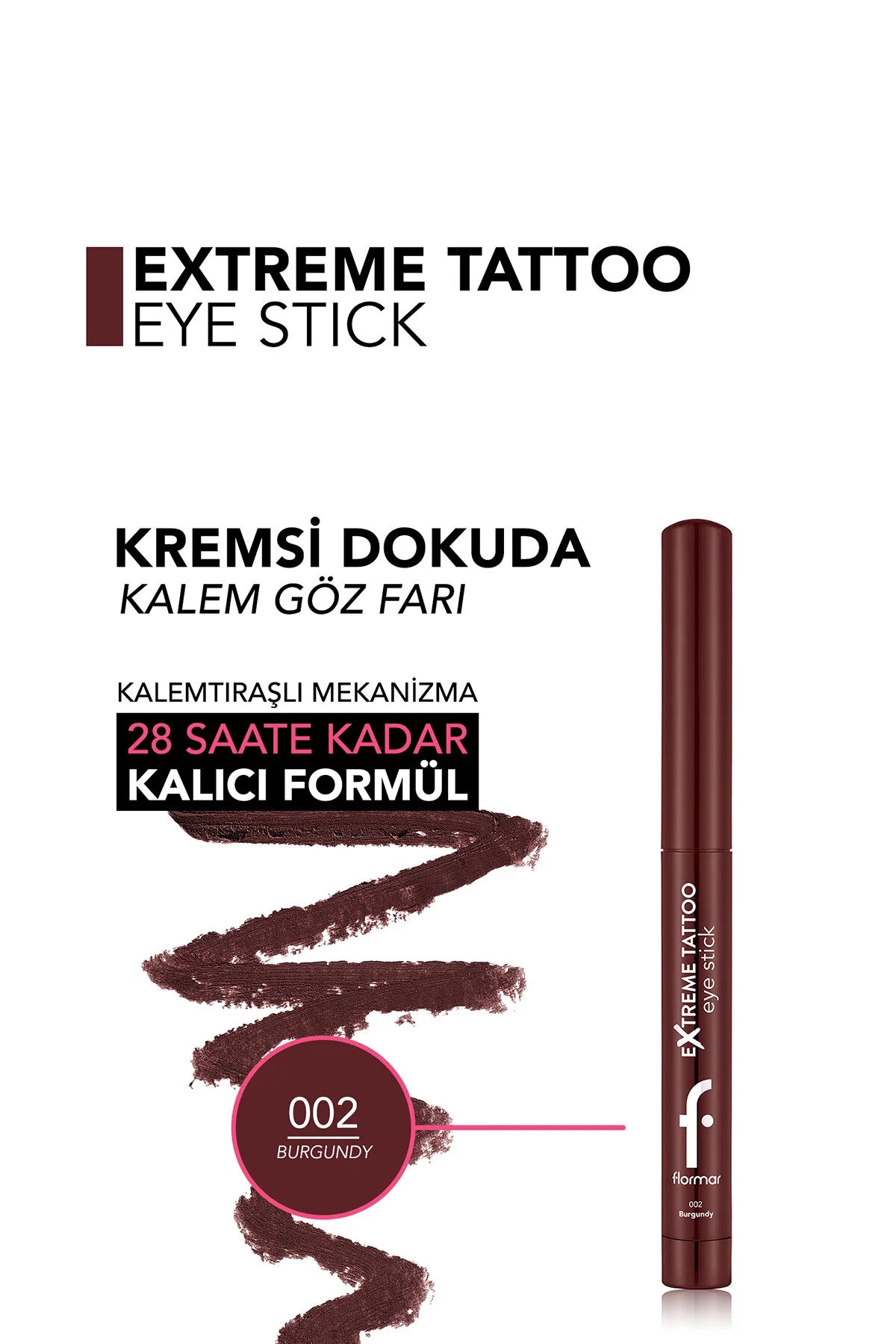 Flormar Extreme Tattoo Kalemtıraşlı Jel Göz Kalemi & Far Stick ürün detay görseli