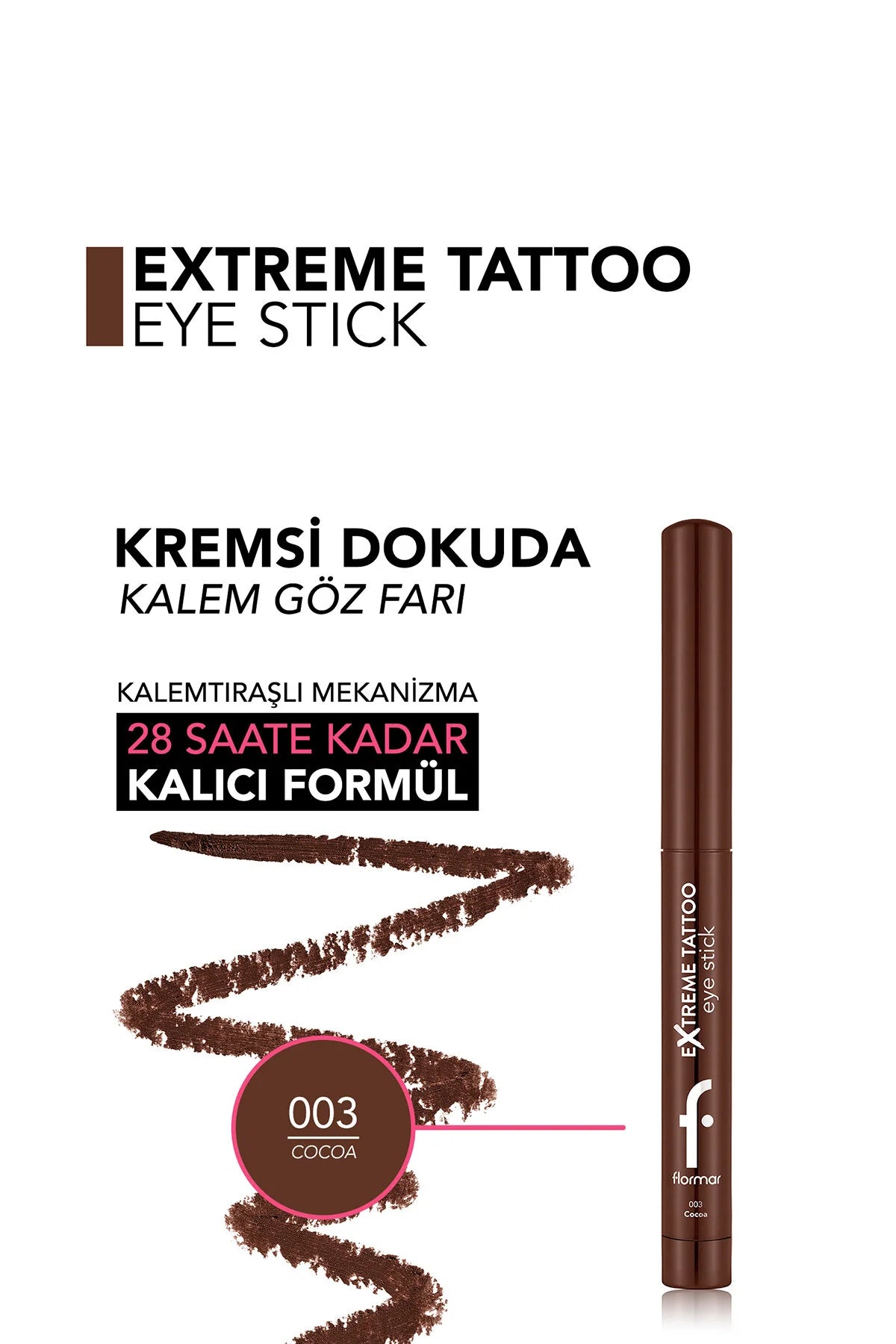 Flormar Extreme Tattoo Kalemtıraşlı Jel Göz Kalemi & Far Stick ürün detay görseli
