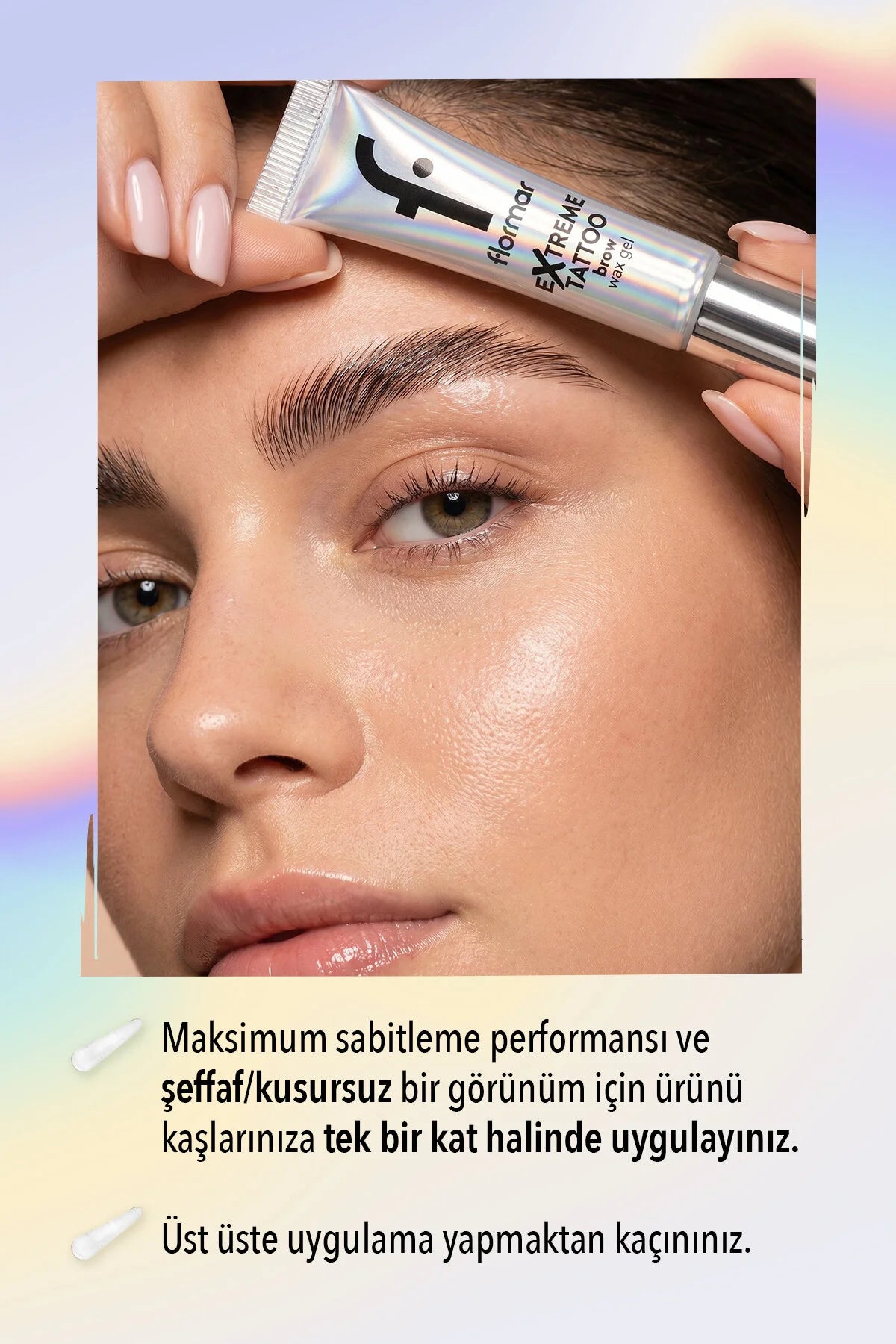 Flormar Extreme Tattoo Şeffaf Kaş Jeli arka etiket içerik listesi