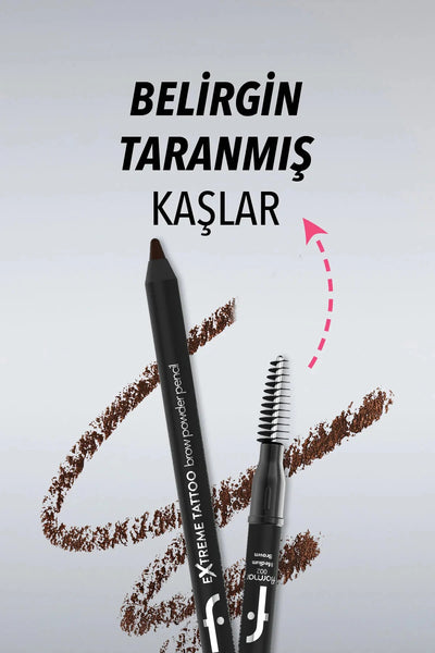 Flormar Extreme Tattoo Pudra Bitişli Fırçalı Kaş Kalemi ürün detay görseli