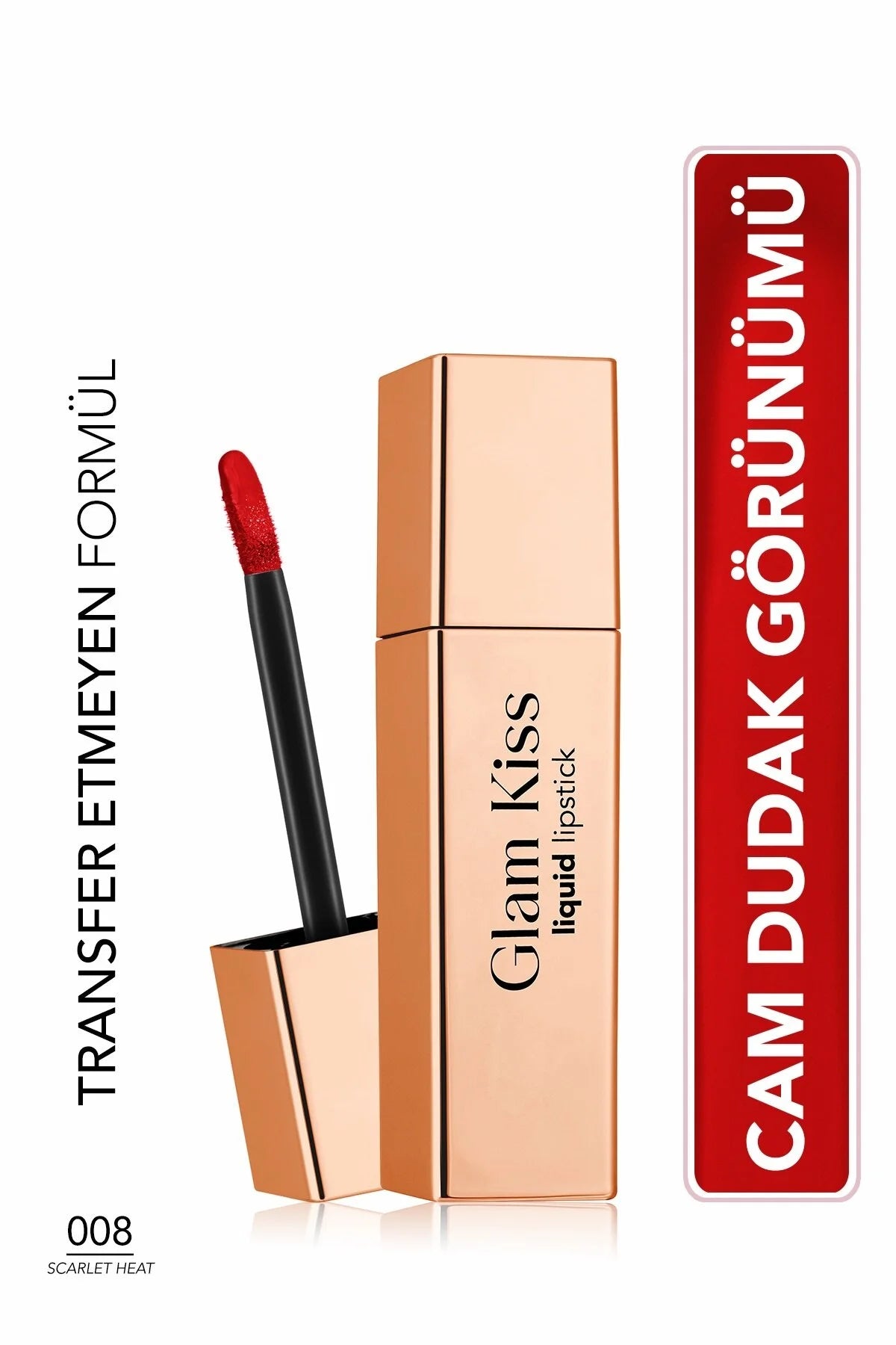 Flormar Glam Kiss Ruj Scarlet Heat kullanım görseli
