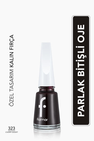 Flormar Klasik Parlak Bitişli Yüksek Pigmentli Oje – FNE-323 Cherry Dessert