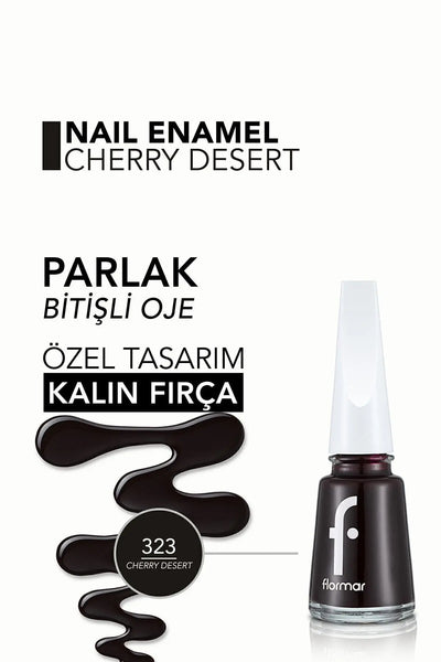 Flormar Klasik Parlak Bitişli Yüksek Pigmentli Oje – FNE-323 Cherry Dessert