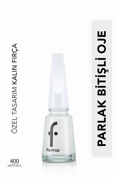 Flormar Klasik Parlak Bitişli Yüksek Pigmentli Oje – FNE-400 Bright White