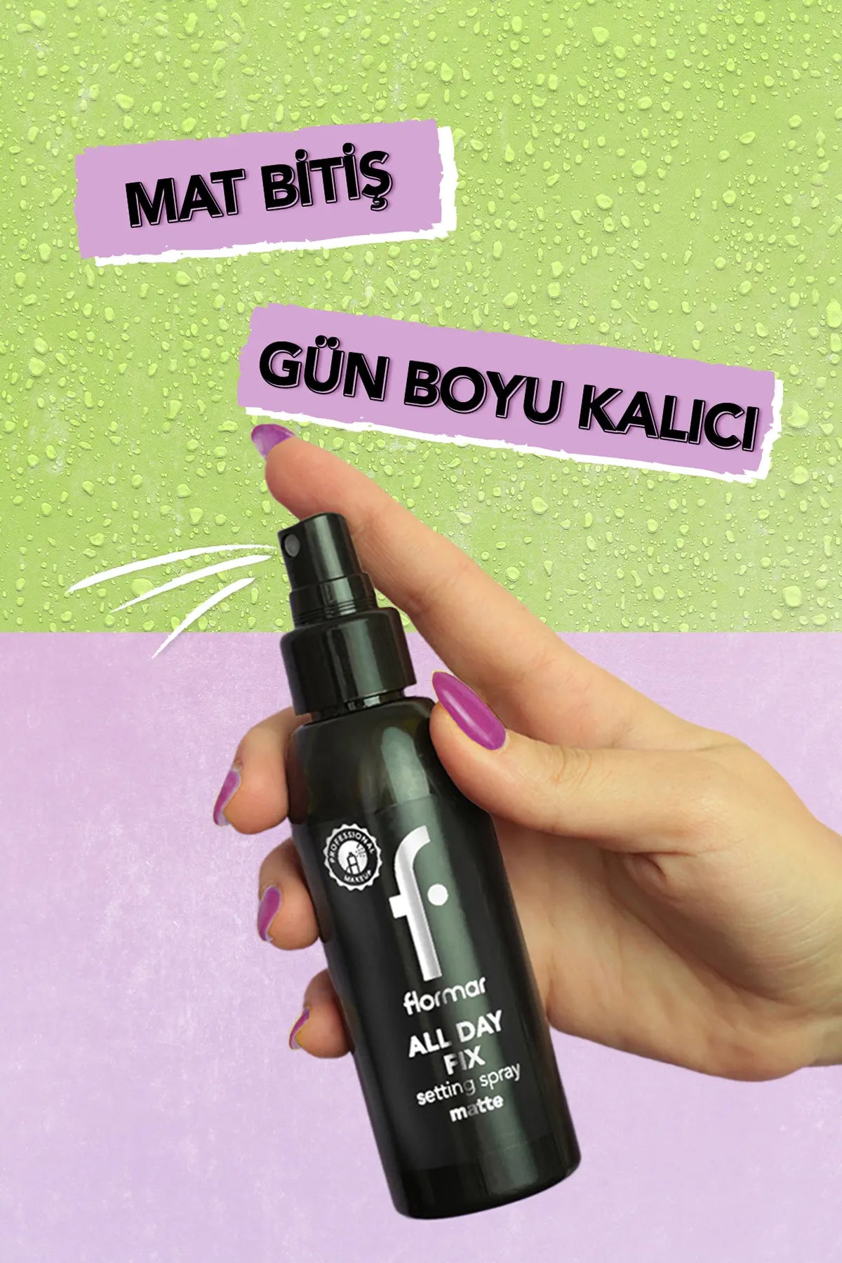 Flormar All Day Fix Mat Bitişli Makyaj Sabitleyici Sprey – 000