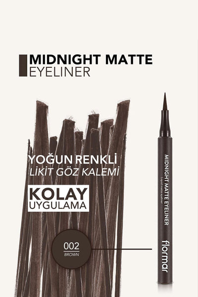 Flormar Midnight Matte Eyeliner Brown detay görünüm