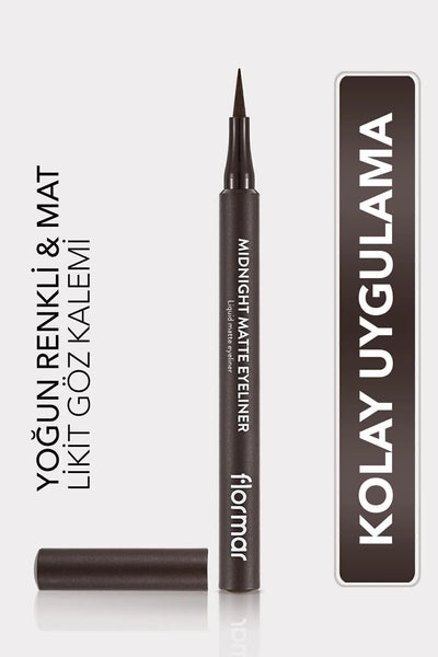 Flormar Midnight Matte Eyeliner Brown önden görünüm