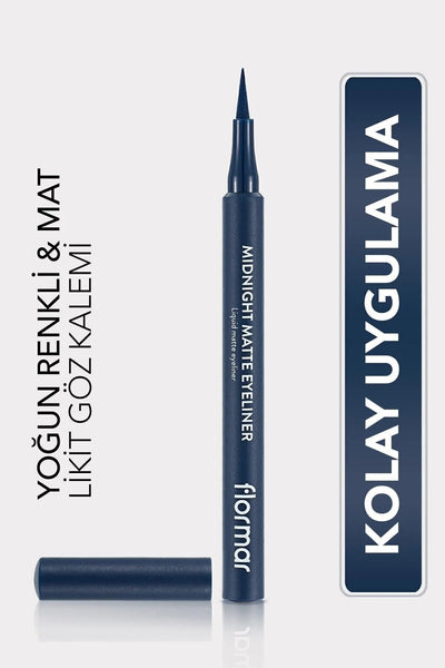 Flormar Midnight Matte Eyeliner Dark Blue önden görünüm