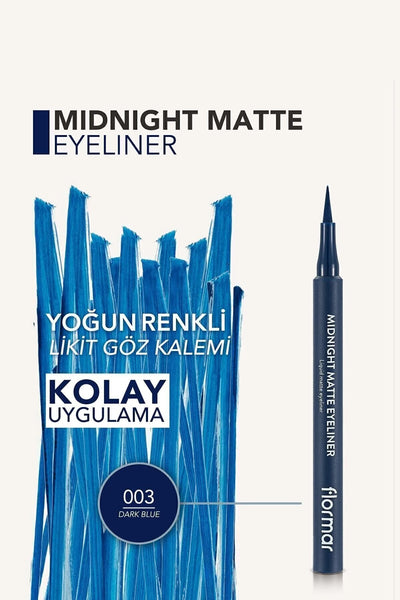 Flormar Midnight Matte Eyeliner Dark Blue detay görünüm