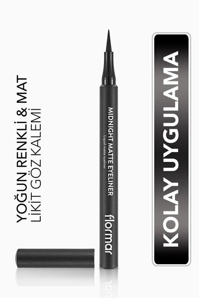 Flormar Midnight Matte Eyeliner Black önden görünüm