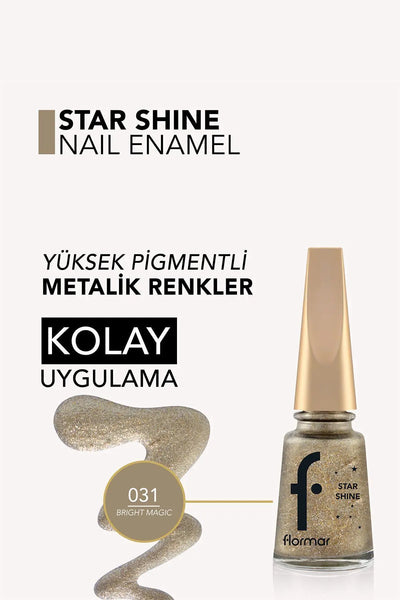 Flormar Star Shine Yüksek Pigmentli Metalik Parlak Oje – 031 Bright Magic