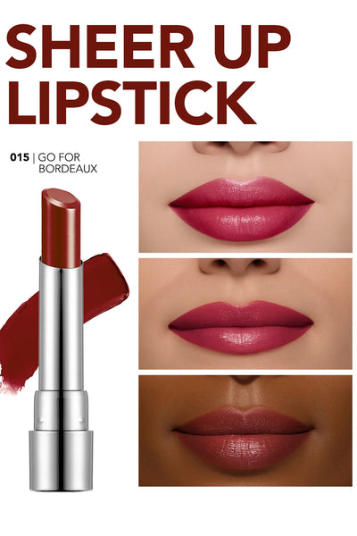 Flormar Sheer Up Ruj 015 Go For Bordeaux kullanım görseli