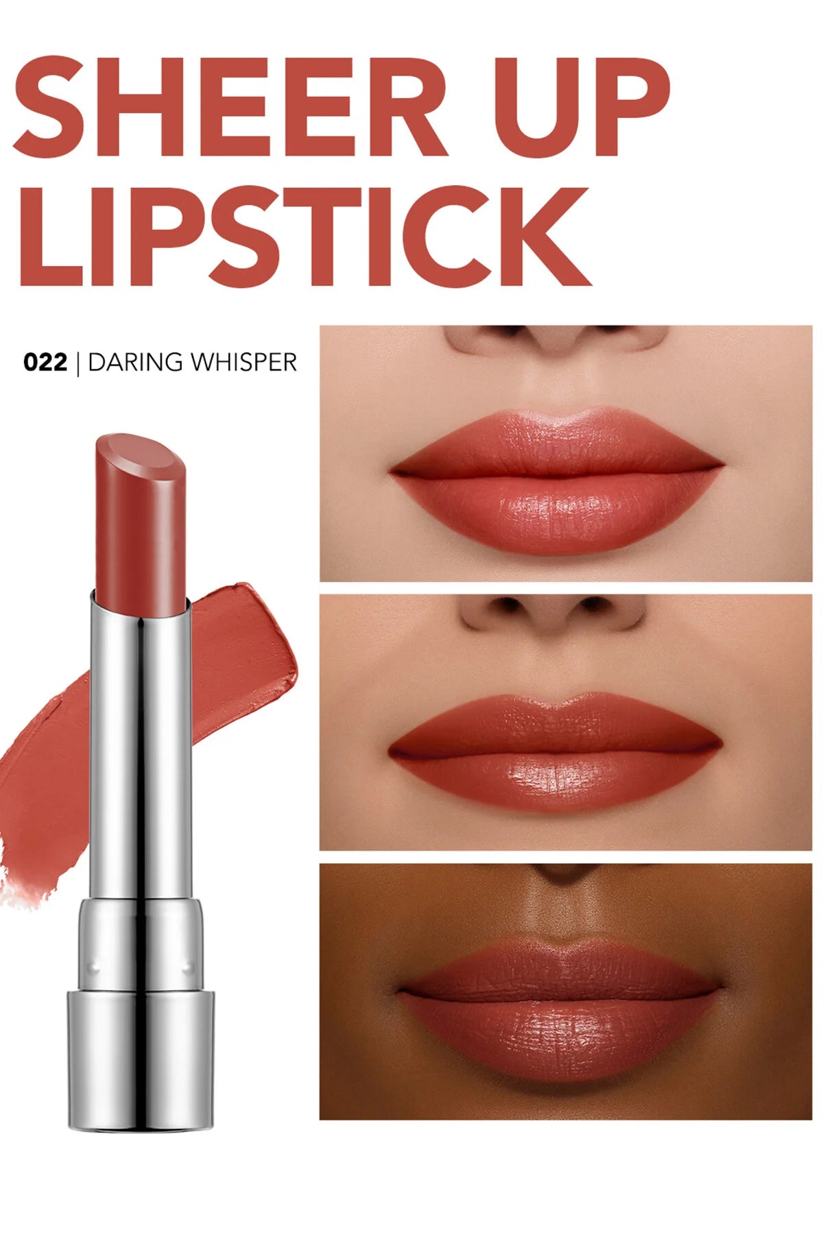 Flormar Sheer Up Ruj 022 Daring Whisper kullanım görseli