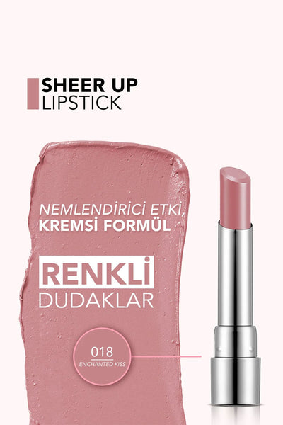 Flormar Sheer Up Ruj 018 Enchanted Kiss detay görünüm