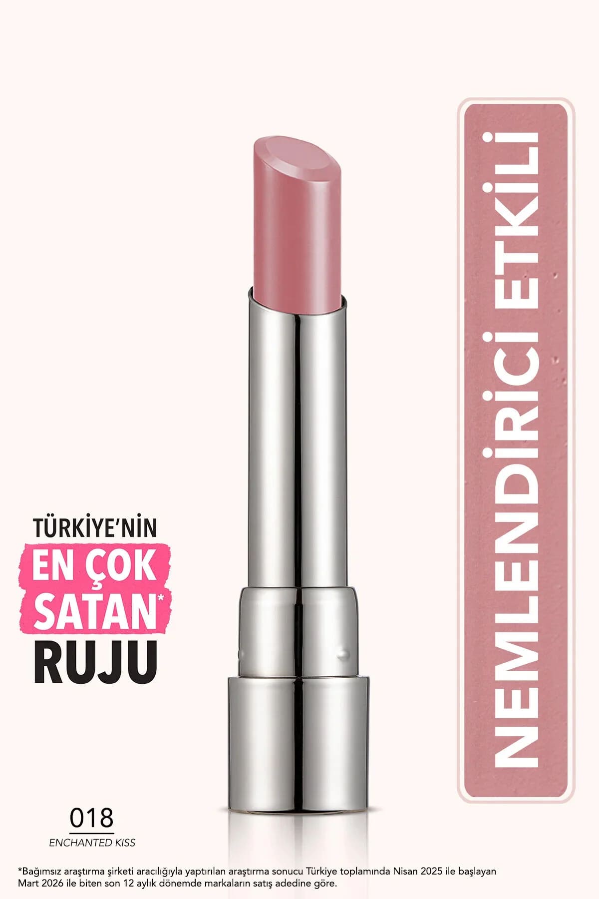 Flormar Sheer Up Ruj 018 Enchanted Kiss önden görünüm