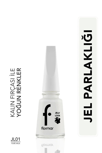 Flormar Jel Görünümlü Parlak Oje – Jelly Look Nail Enamel – JL01 Pure Milk