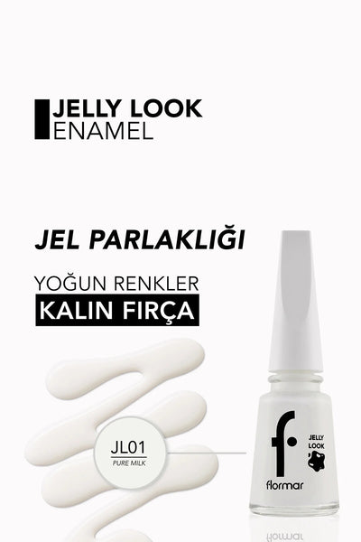 Flormar Jel Görünümlü Parlak Oje – Jelly Look Nail Enamel – JL01 Pure Milk