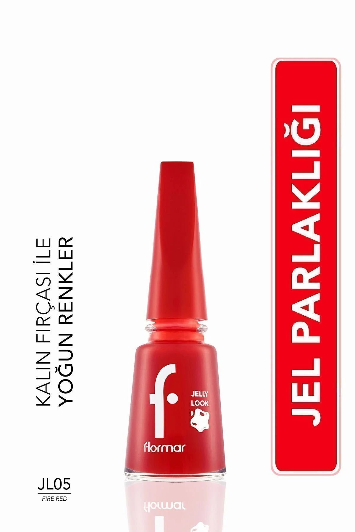 Flormar Jel Görünümlü Parlak Oje – Jelly Look Nail Enamel – JL04 Scarlet