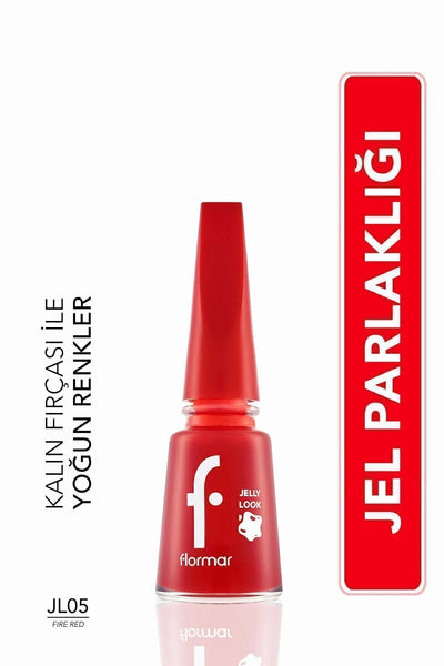 Flormar Jel Görünümlü Parlak Oje – Jelly Look Nail Enamel – JL04 Scarlet