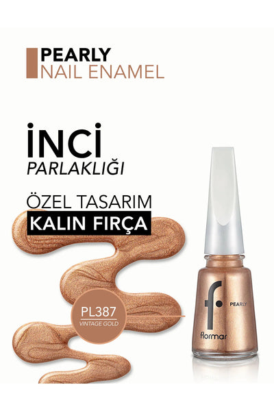 Flormar Pearly Oje Vintage Gold detay görünüm