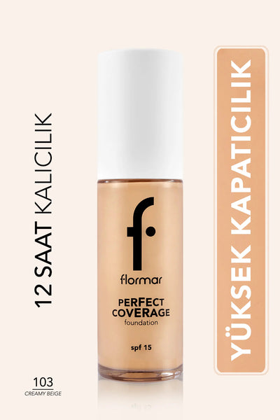Flormar Perfect Coverage Fondöten Cremy Beige önden görünüm