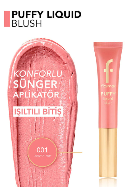 Flormar Puffy Likit Allık 001 Pinky Glow detay görünüm