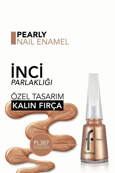 Flormar Pearly Oje Vintage Gold detay görünüm