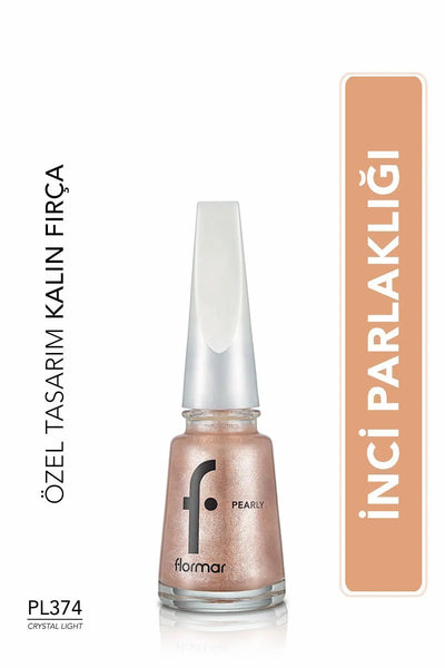 Flormar Pearly Yarı Transparan & Parlak Bitişli Sedefli Oje - PL374 Crystal Light
