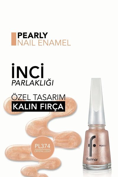 Flormar Pearly Yarı Transparan & Parlak Bitişli Sedefli Oje - PL374 Crystal Light