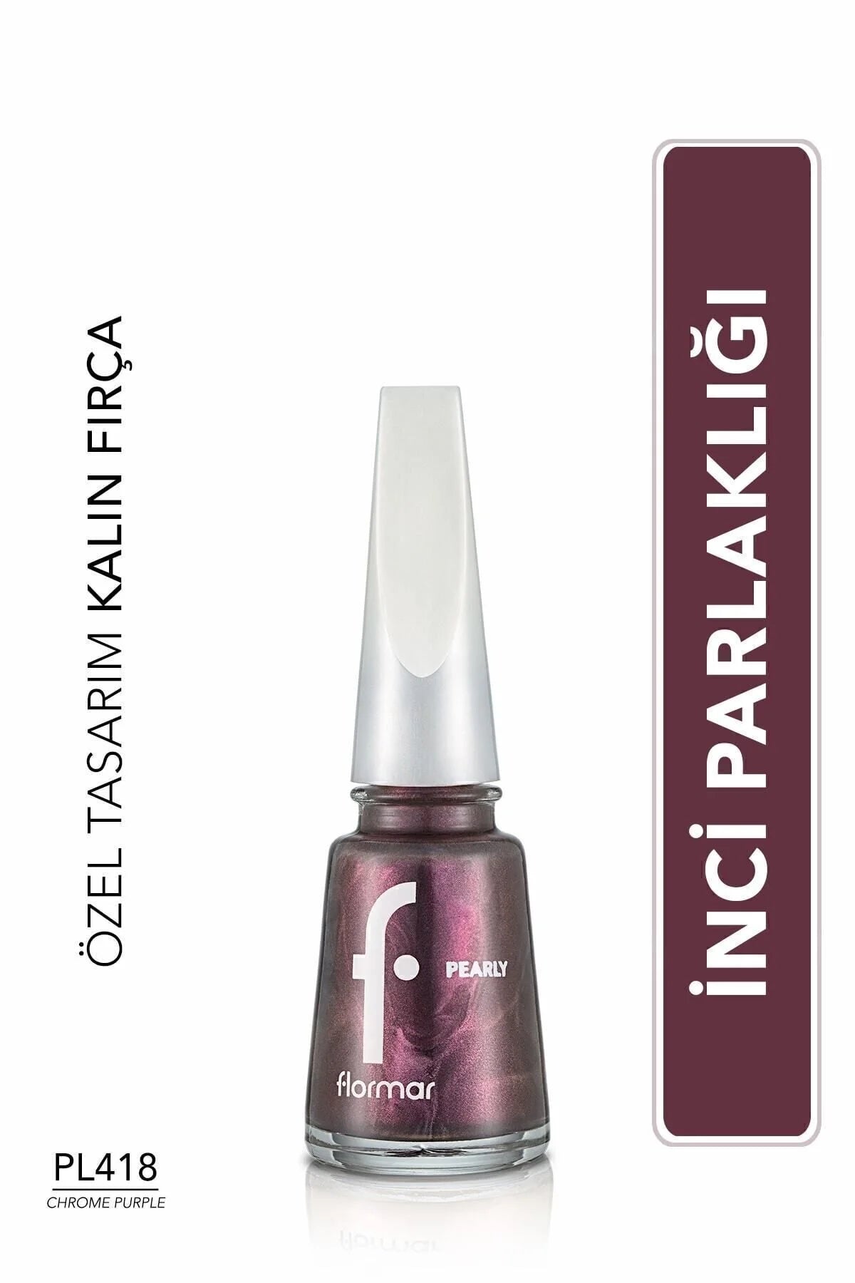 Flormar Pearly Oje Chrome Purple önden görünüm