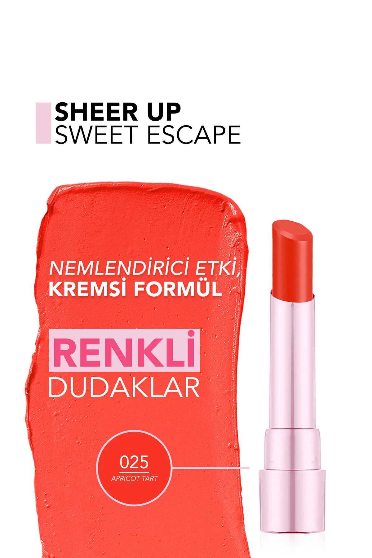 Flormar Sweet Escape Ruj 025 Apricot Tart detay görünüm
