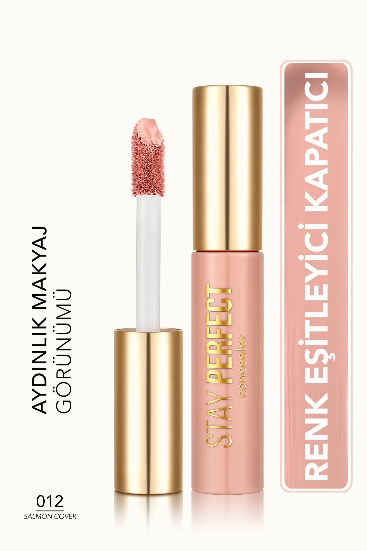 Flormar Stay Perfect Yüksek Pigmentli & Yarı Mat Bitişli Likit Kapatıcı – 012 Salmon Cover