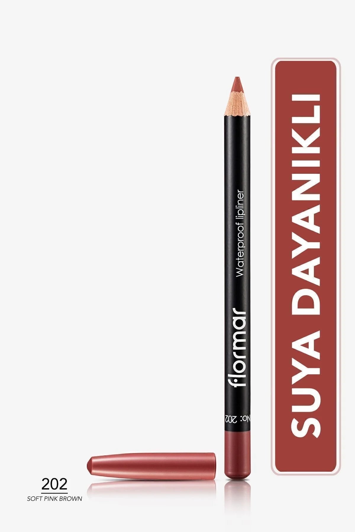 Flormar Suya Dayanıklı Dudak Kalemi – Waterproof Lipliner 202 Soft Pink Brown