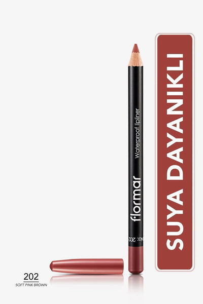 Flormar Suya Dayanıklı Dudak Kalemi – Waterproof Lipliner 202 Soft Pink Brown