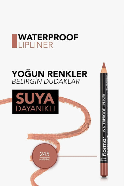 Flormar Suya Dayanıklı Dudak Kalemi – Waterproof Lipliner 245 Natural