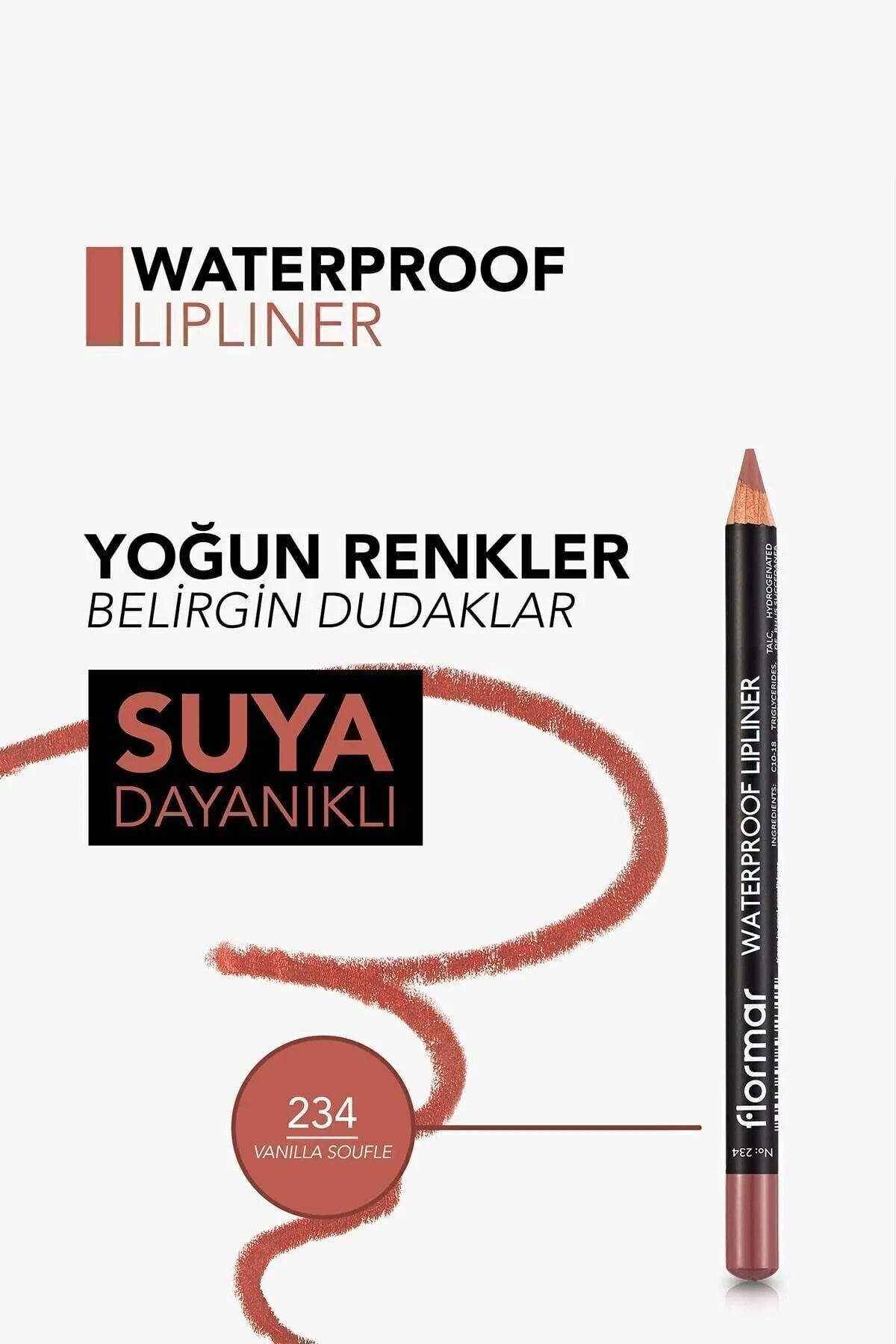 Flormar Suya Dayanıklı Dudak Kalemi – Waterproof Lipliner 234 Vanilla