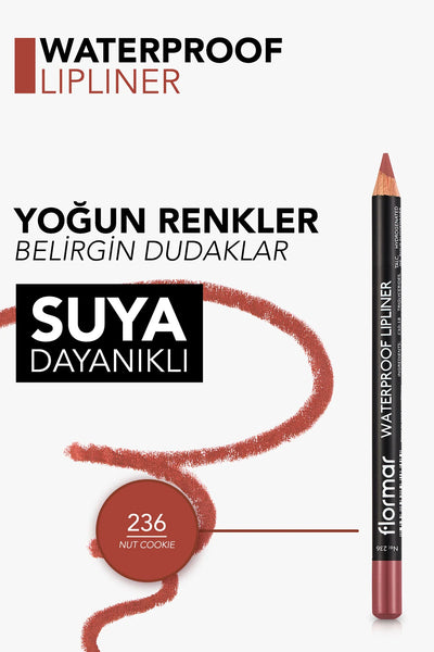 Flormar Suya Dayanıklı Dudak Kalemi – Waterproof Lipliner 236 Nut Cookie