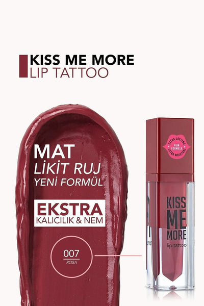 Flormar Uzun Süre Kalıcı Mat Ruj – Kiss Me More – 007 Rosa